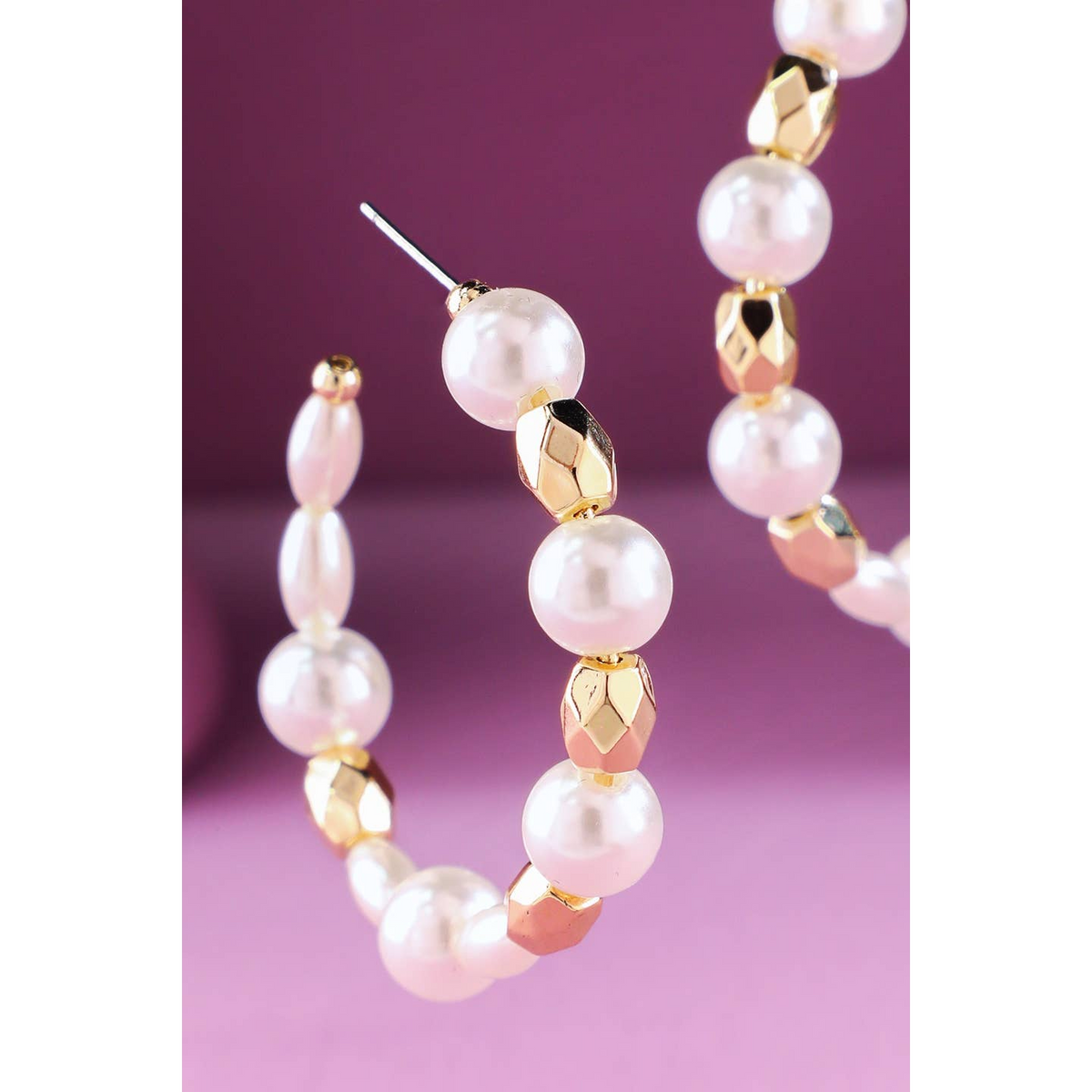Pearl Beaded Hoops
