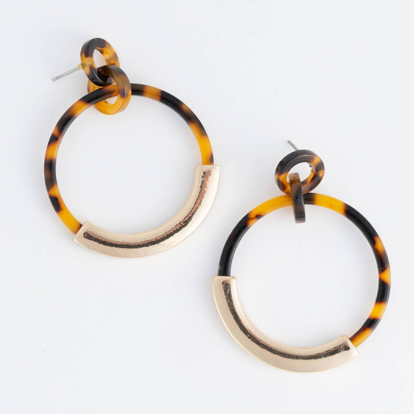 Tortoiseshell Acrylic Hoop Earrings