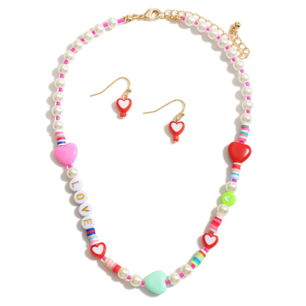 Love And Candy Necklace And Earring Set