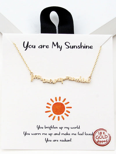 You Are My Sunshine Sentiment Necklace