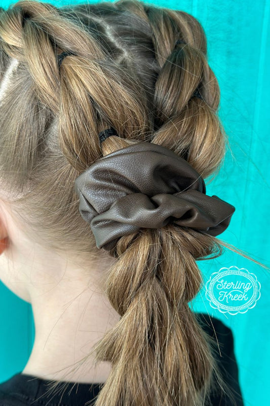 Lady In Leather Scrunchie