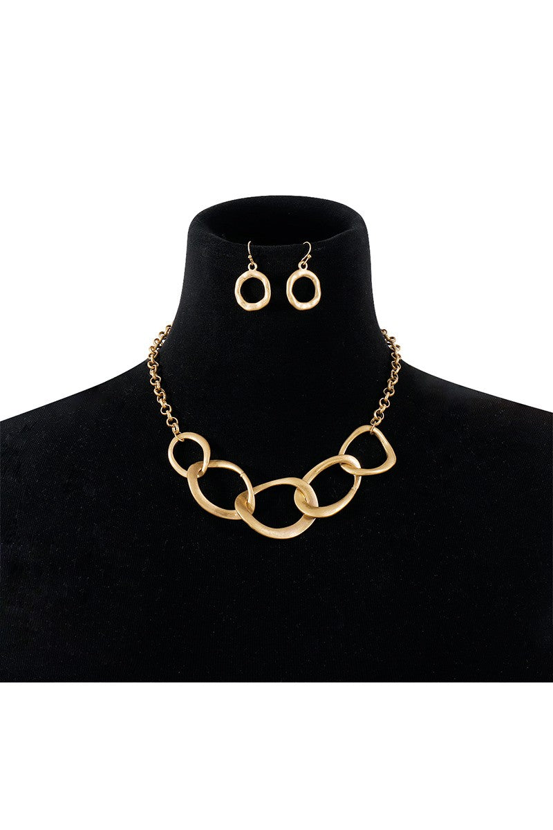 Irregular Circles Necklace Set