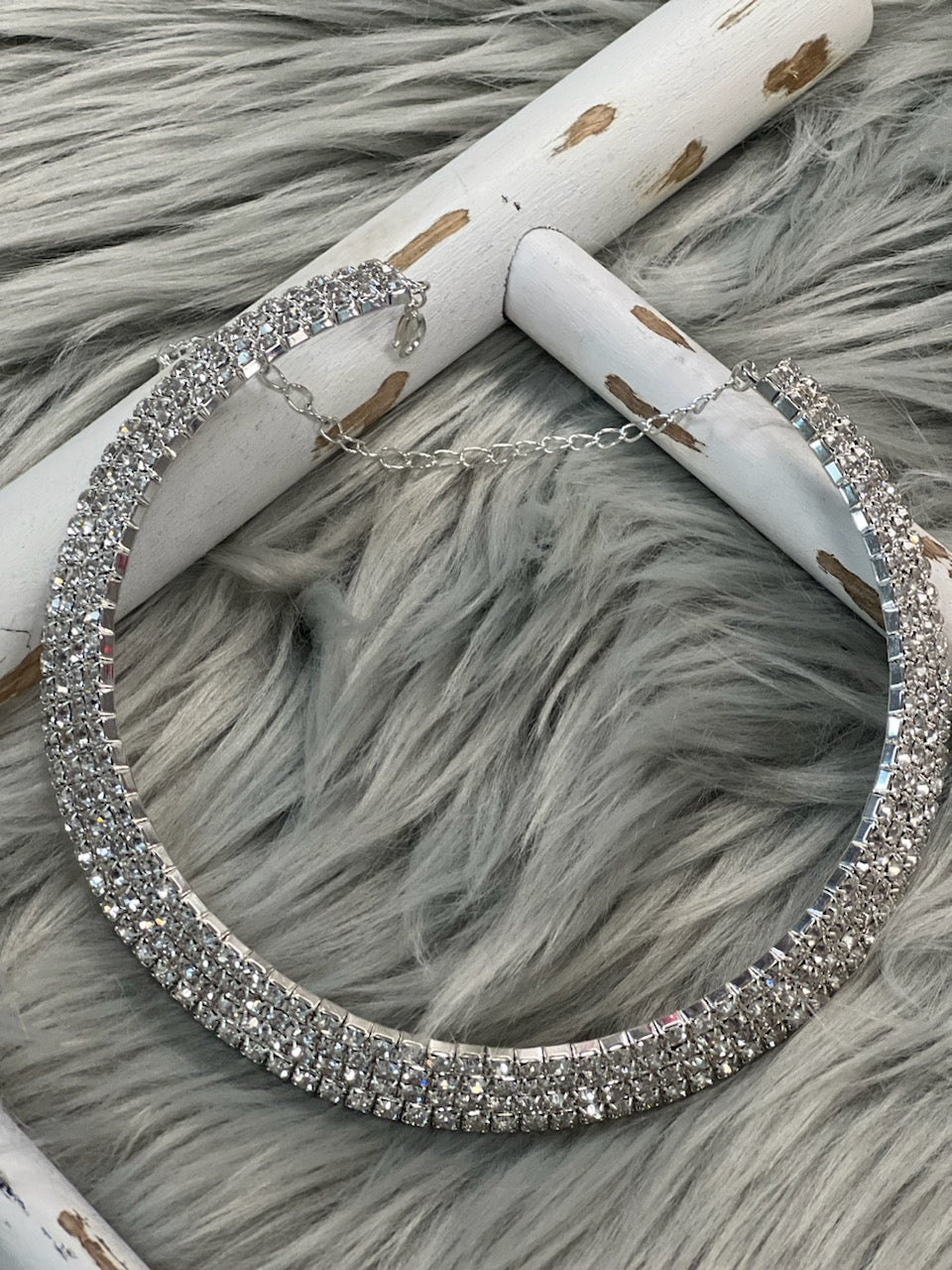 4 Strand Rhinestone Choker