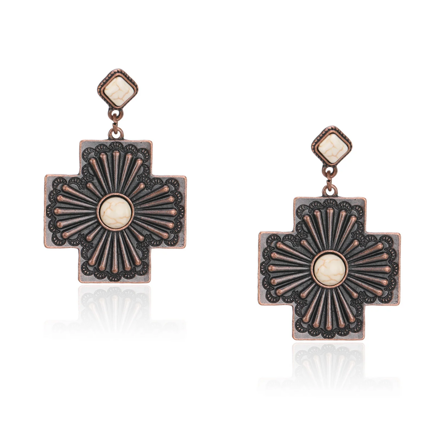 Rustic Couture Cross Earrings