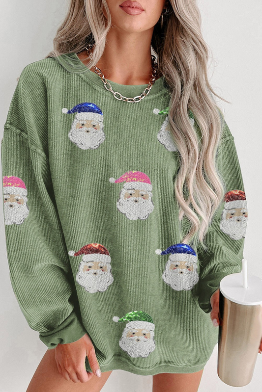 Sequin Patch Santa Sweatshirt