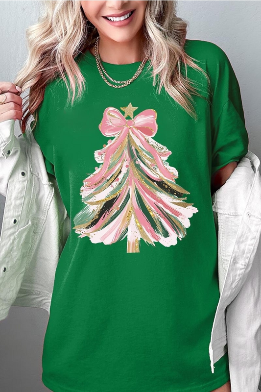 Glitter Bow Tree Tee