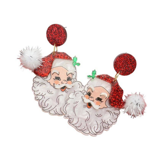 Santa Pom Pom Earrings