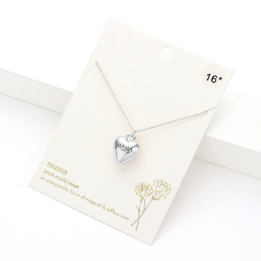 Mama Bubble Heart Necklace