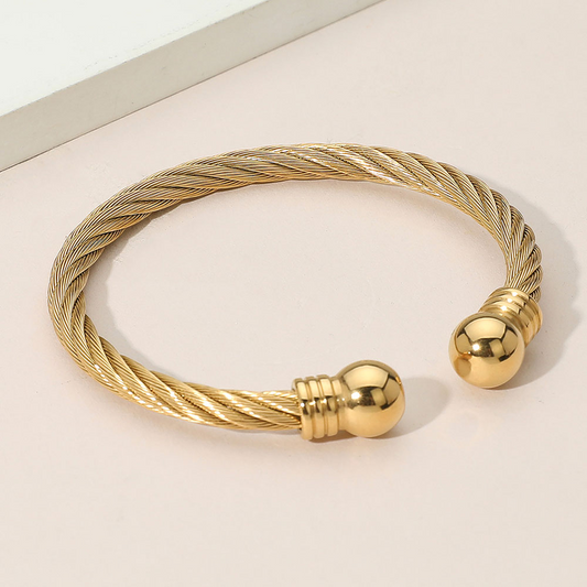 Stainless Steel Cable Cuff Bracelet