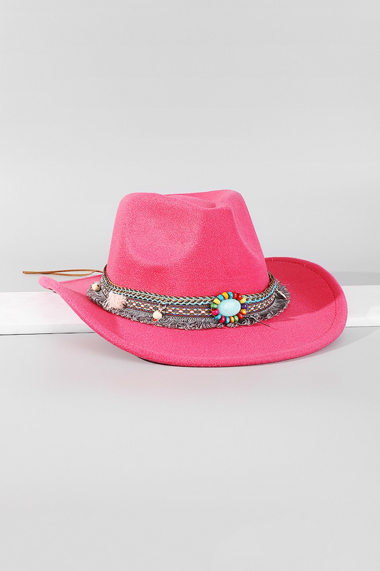 Turquoise Fringe Cowboy Hat