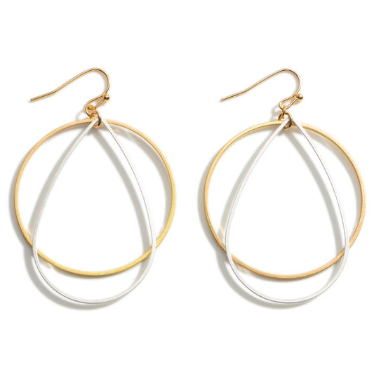 Teardrop And Circle Drop Earrings