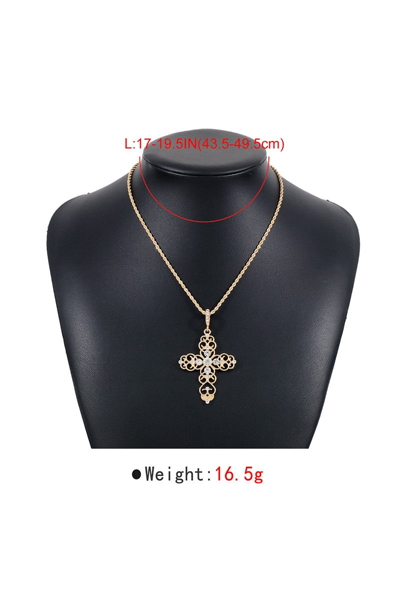 Rhinestone Cross Pendant Necklace