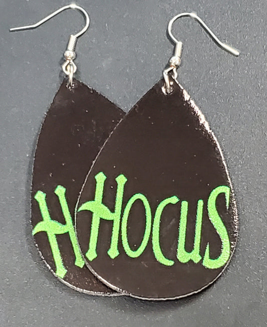 Hocus Teardrop Leather Earrings