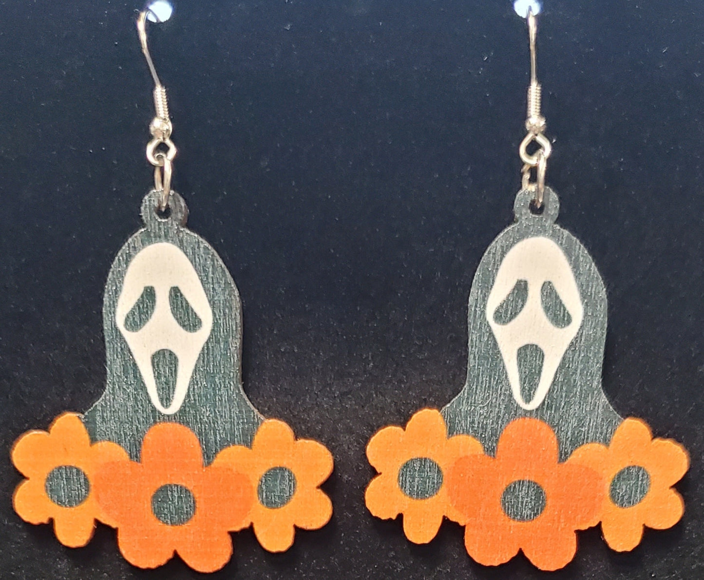 Wooden Halloween Earrings