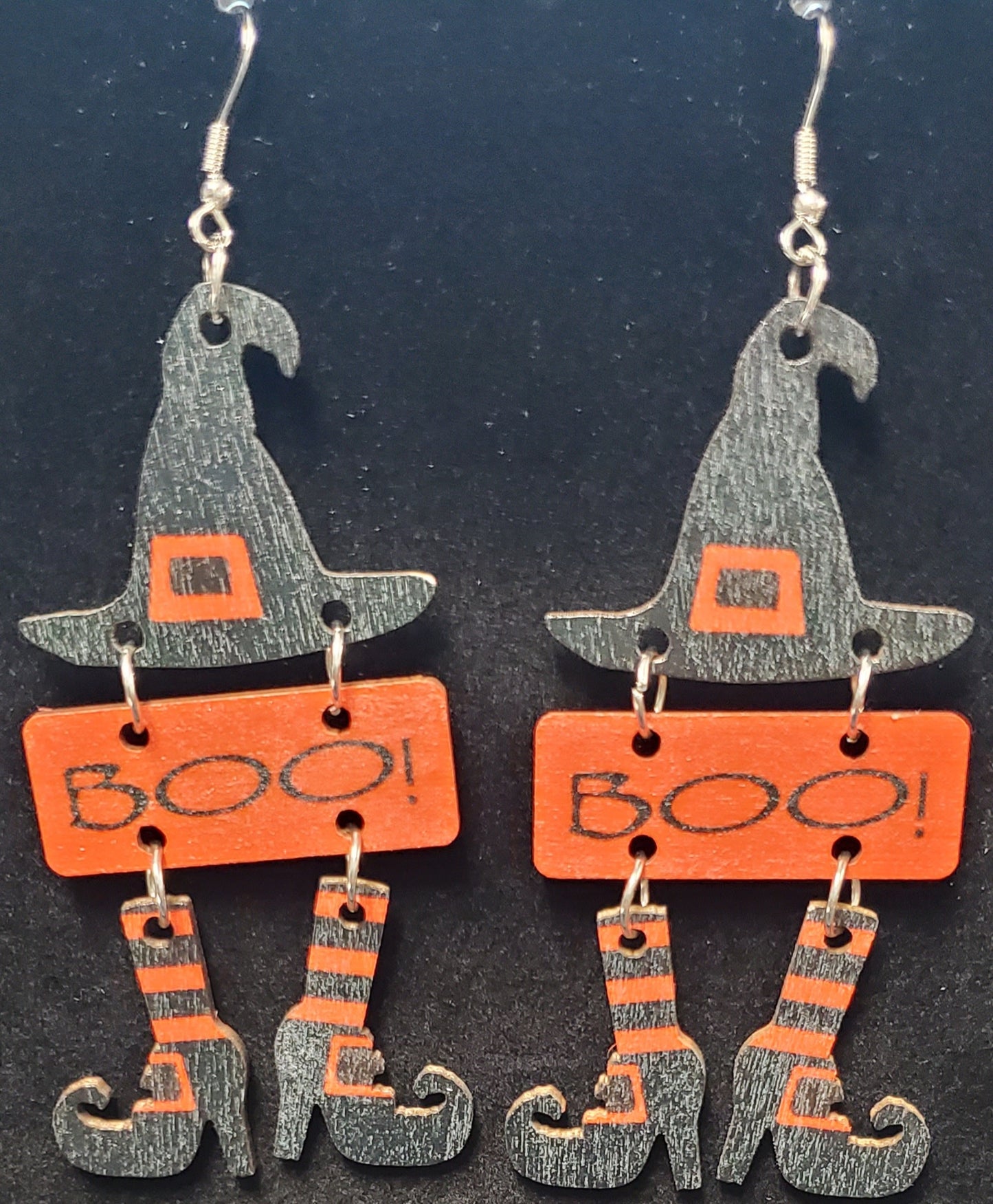 Wooden Halloween Earrings