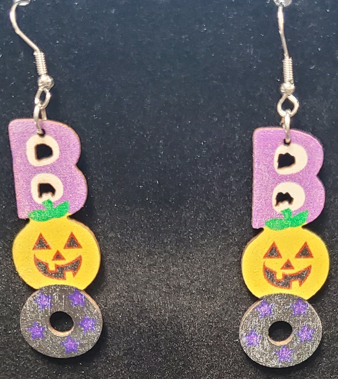 Wooden Halloween Earrings