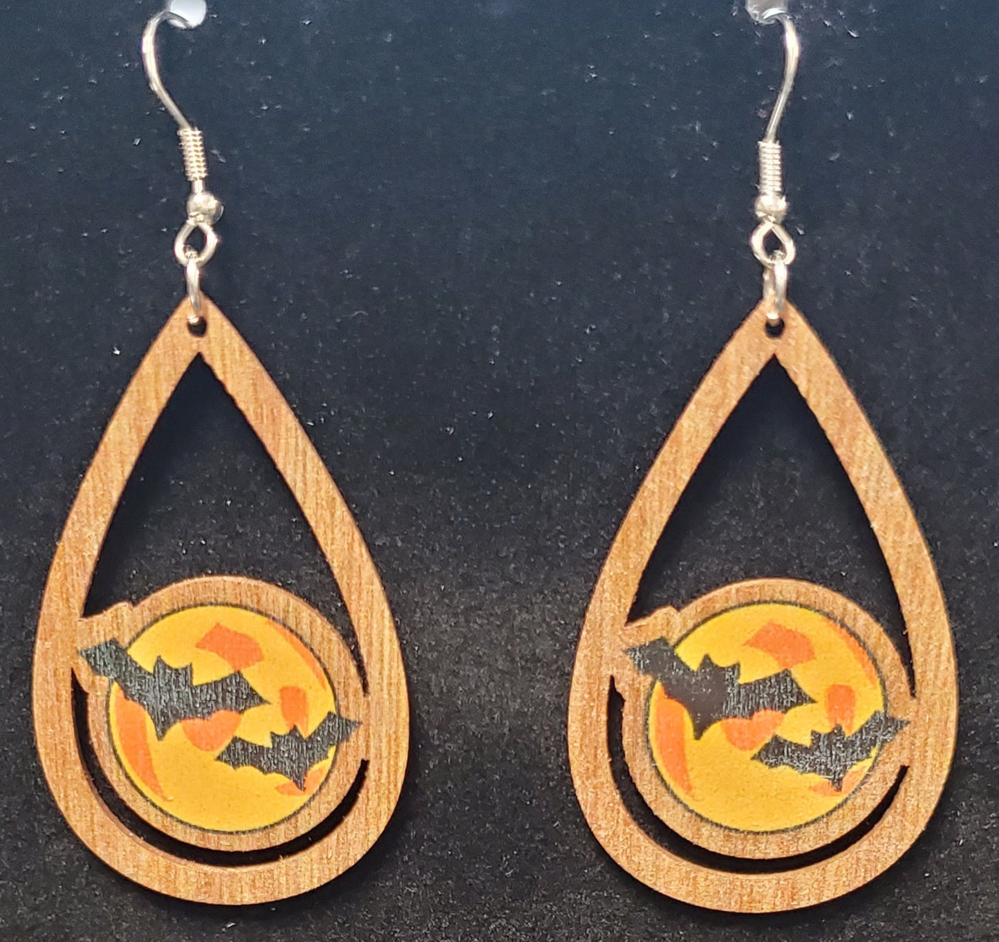 Wooden Halloween Earrings