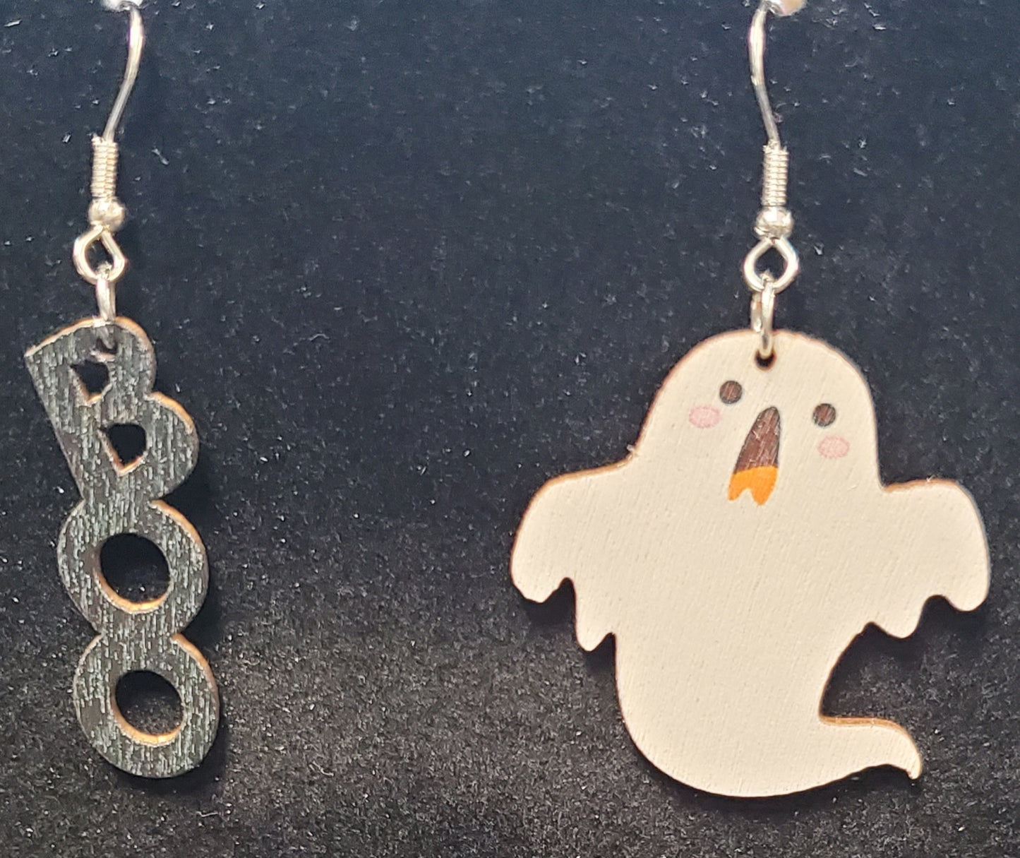 Wooden Halloween Earrings