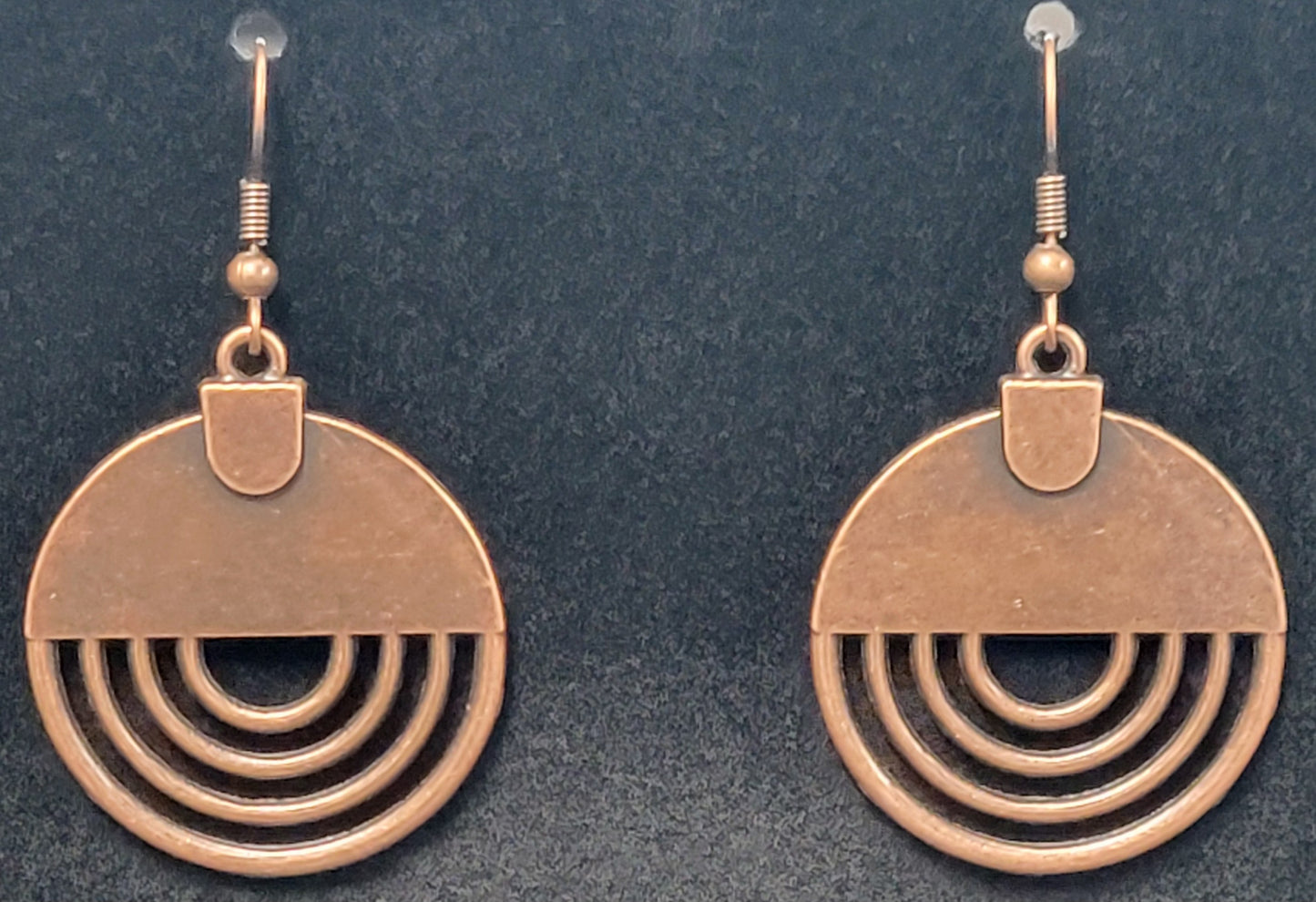 Copper Tone Circle Earrings