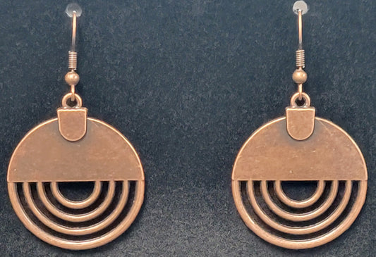 Copper Tone Circle Earrings