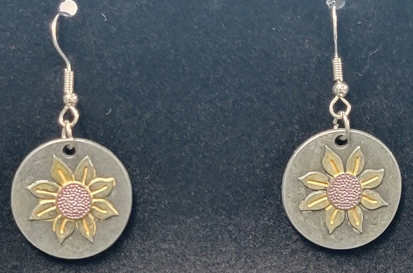 Metal Sunflower Earrings