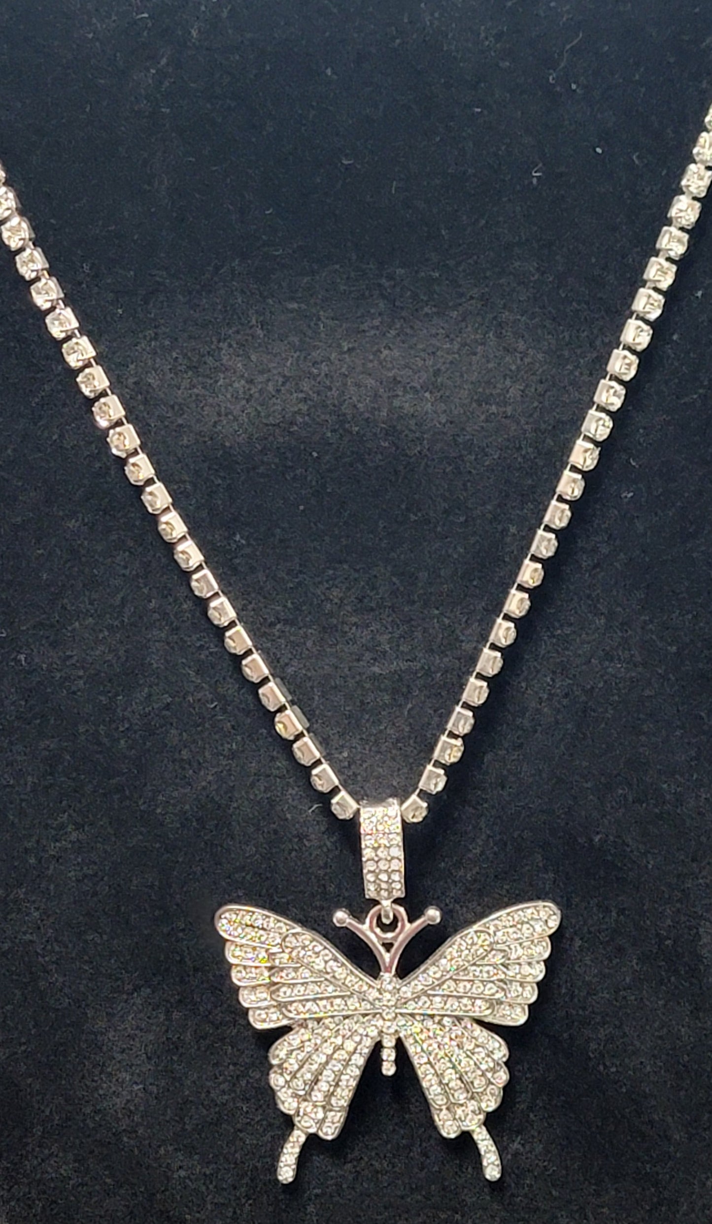 Rhinestone Butterfly Necklace