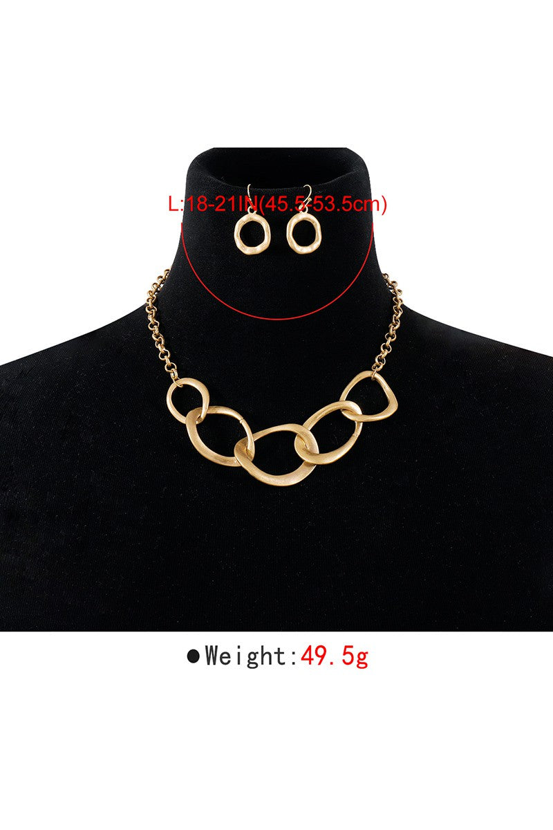 Irregular Circles Necklace Set