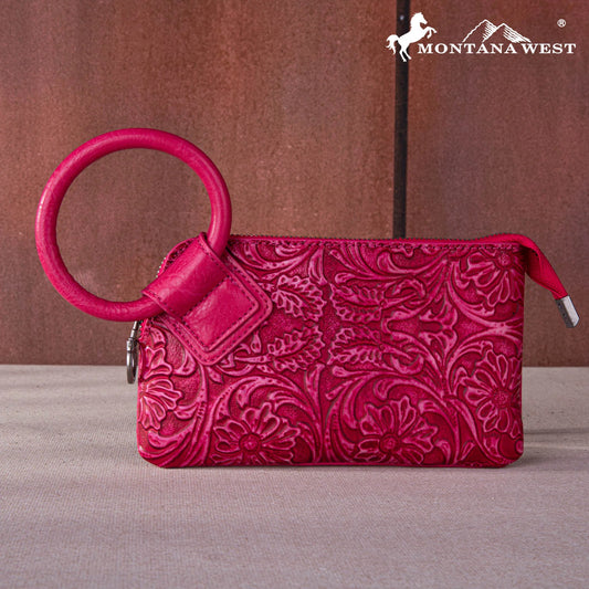 Floral Tooled Wristlet