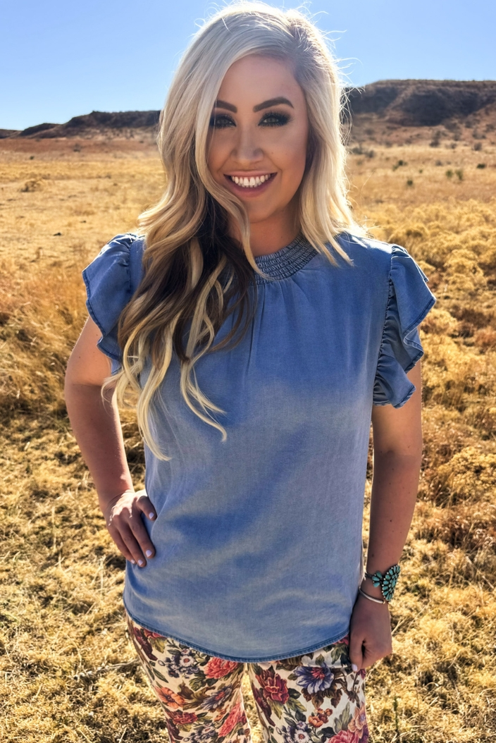 Denim Baby Doll Top