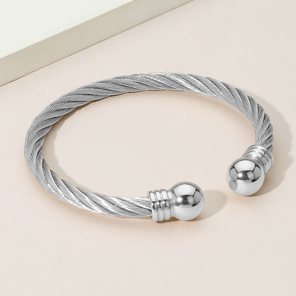Stainless Steel Cable Cuff Bracelet