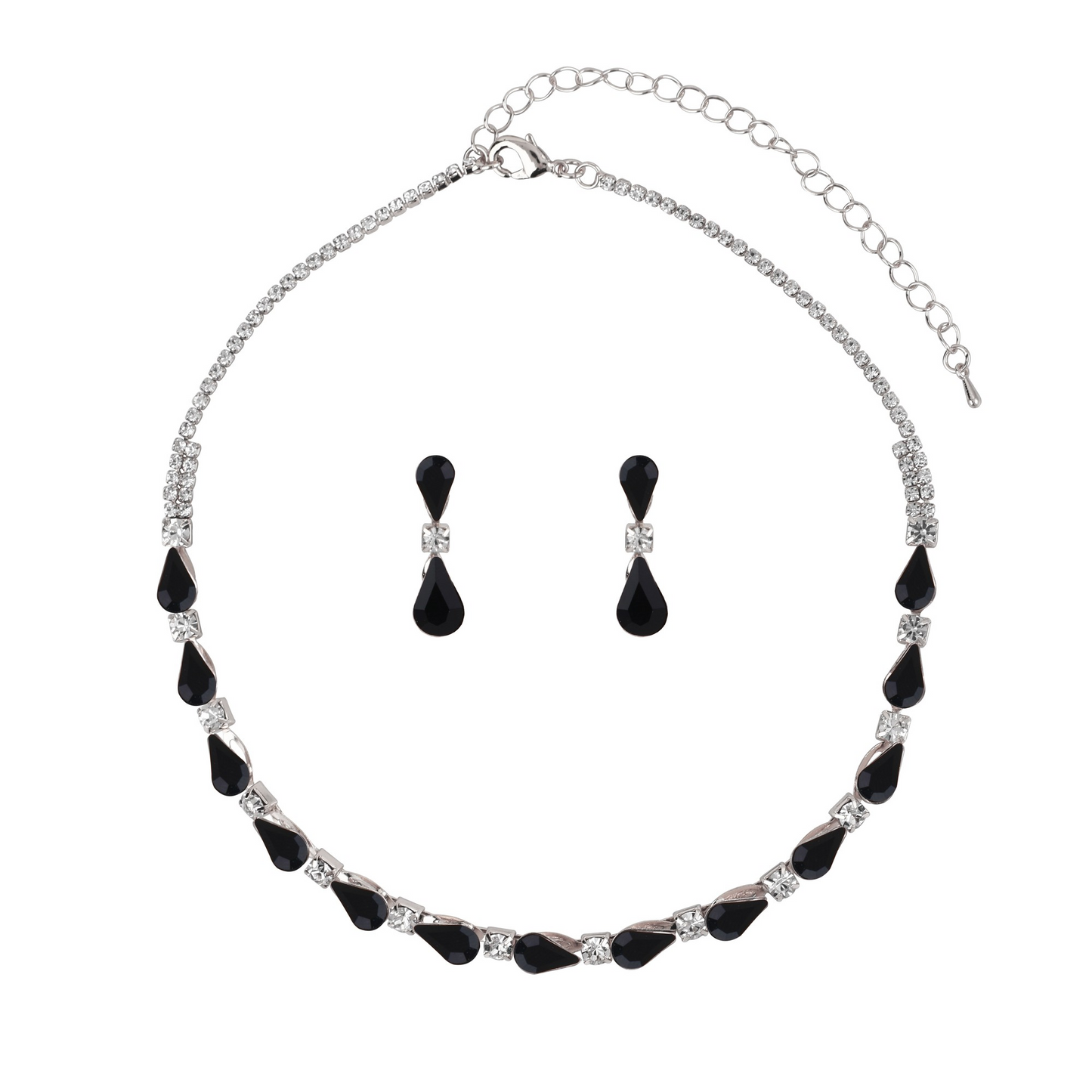 Black Rhinestone Necklace Set