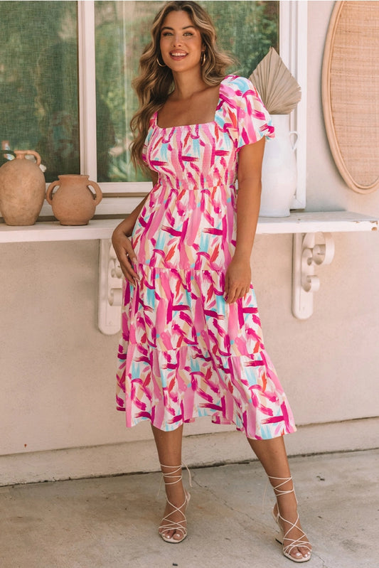 Pink Brush Stroke Dress