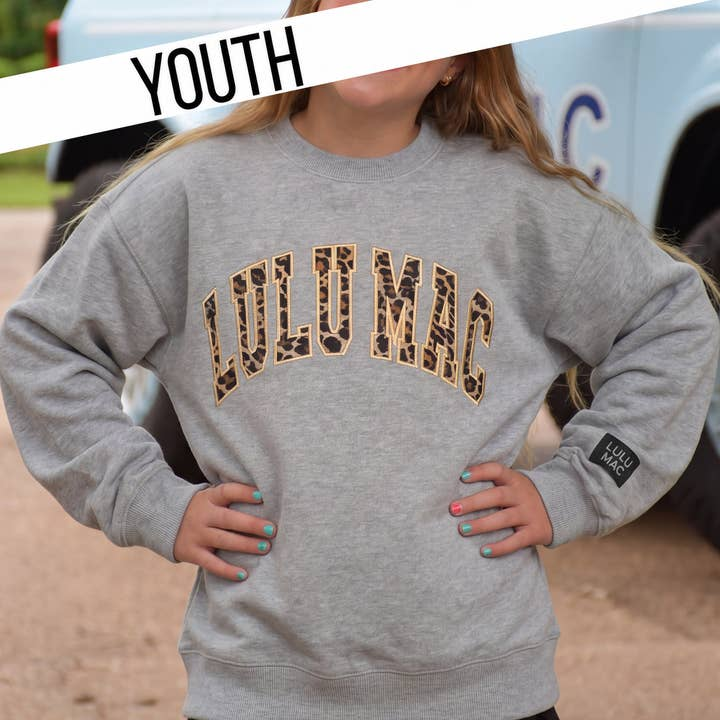 Lulu Mac Youth Grey Leopard Sweatshirt