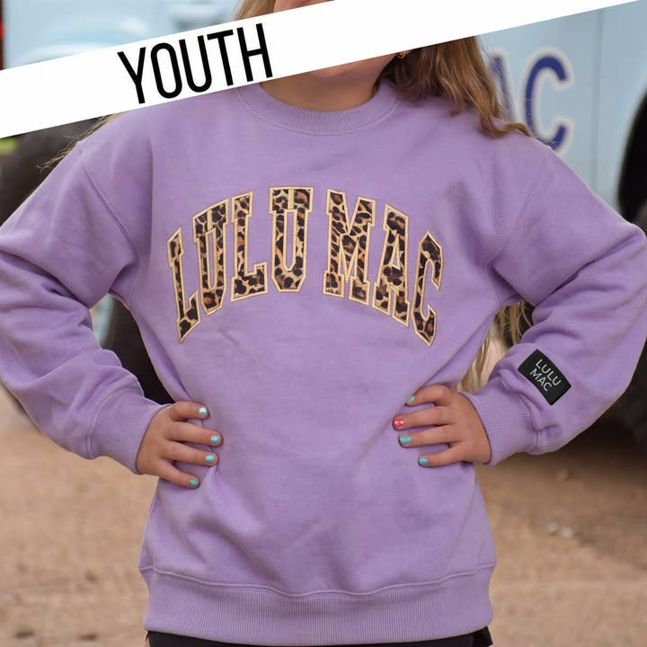 Lulu Mac Youth Lavender Leopard Sweatshirt