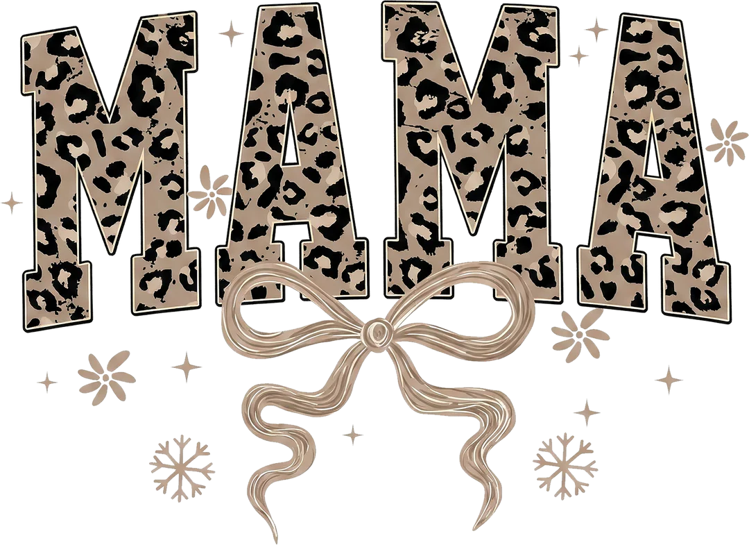 Leopard Mama With Bow Design