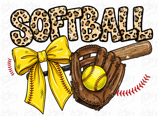 Softball Leopard Design