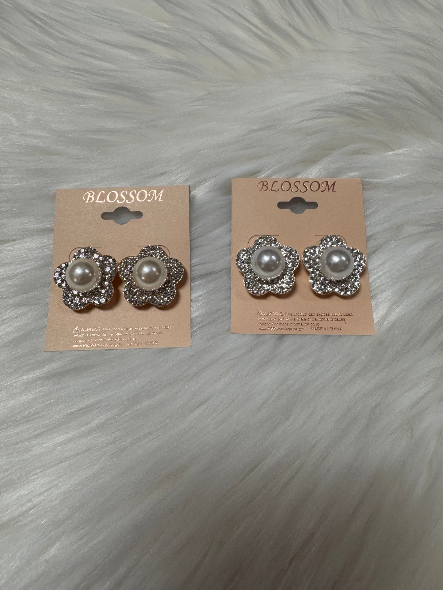 Rhinestone Flower Earrings