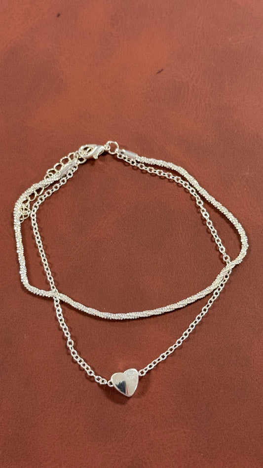 Stainless Steel Heart Anklet
