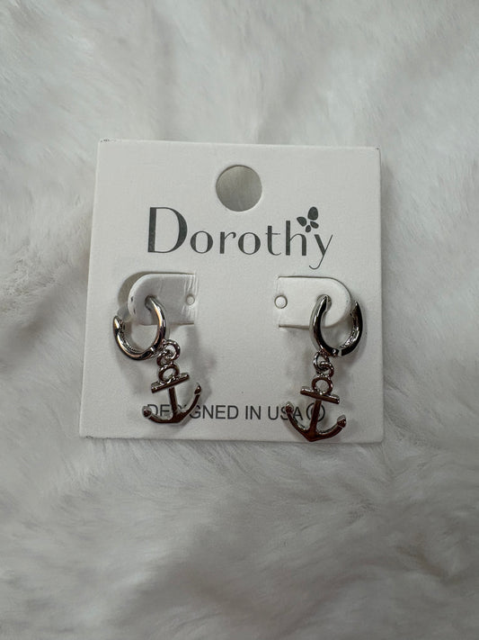 Anchors Away Huggie Earrings