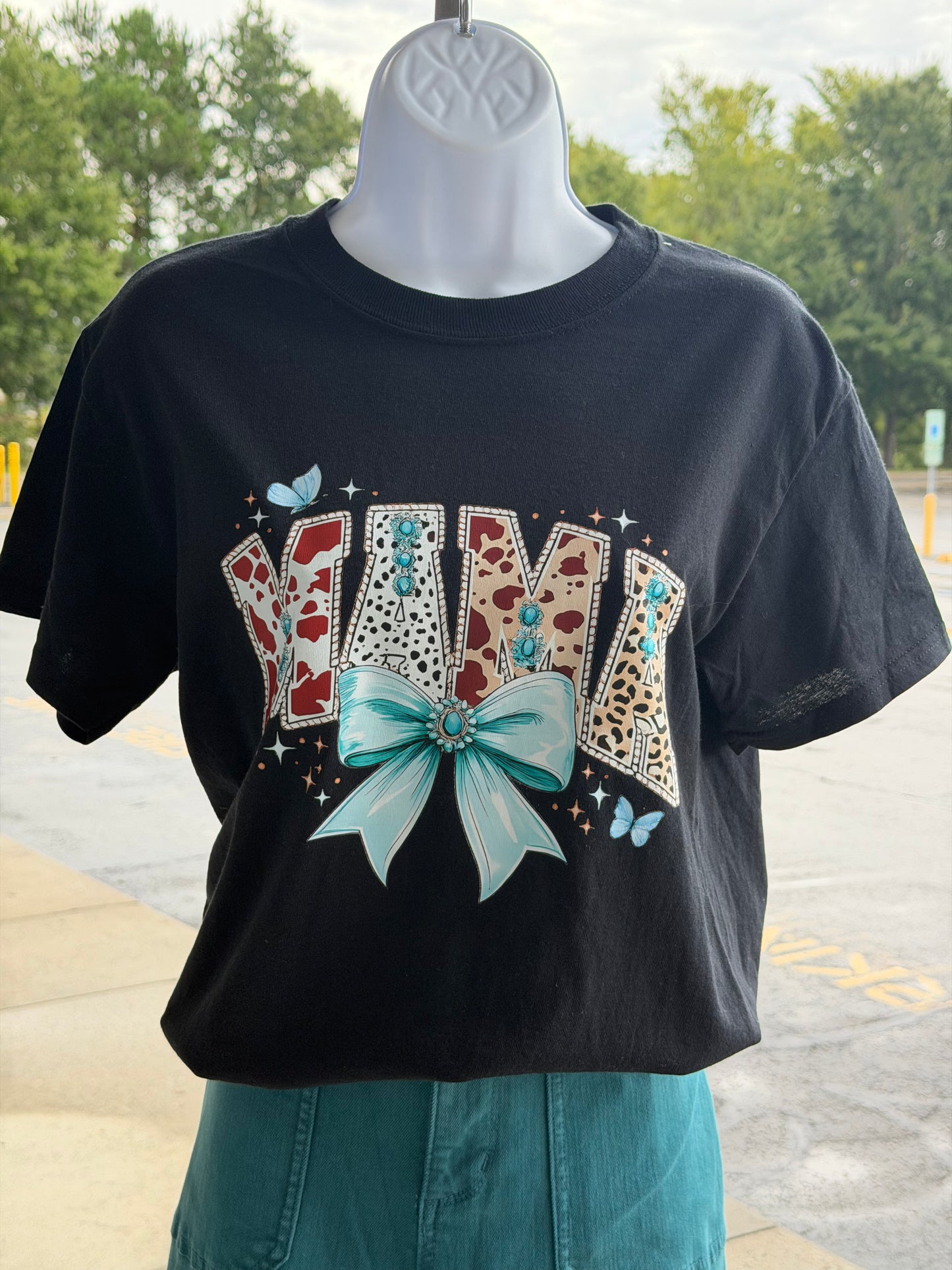 Turquoise Bow Mama Tee