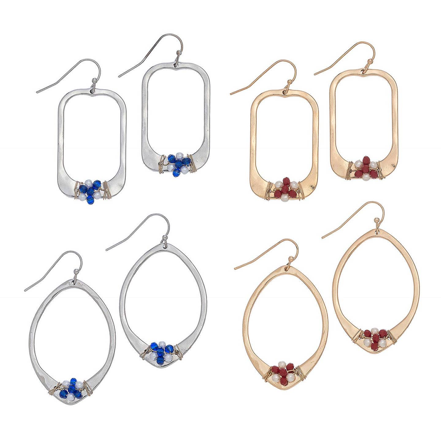 Open Geo Pearl & Bead Earring