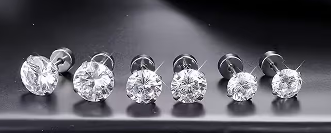 Stainless Steel Flat Back Rhinestone Studs