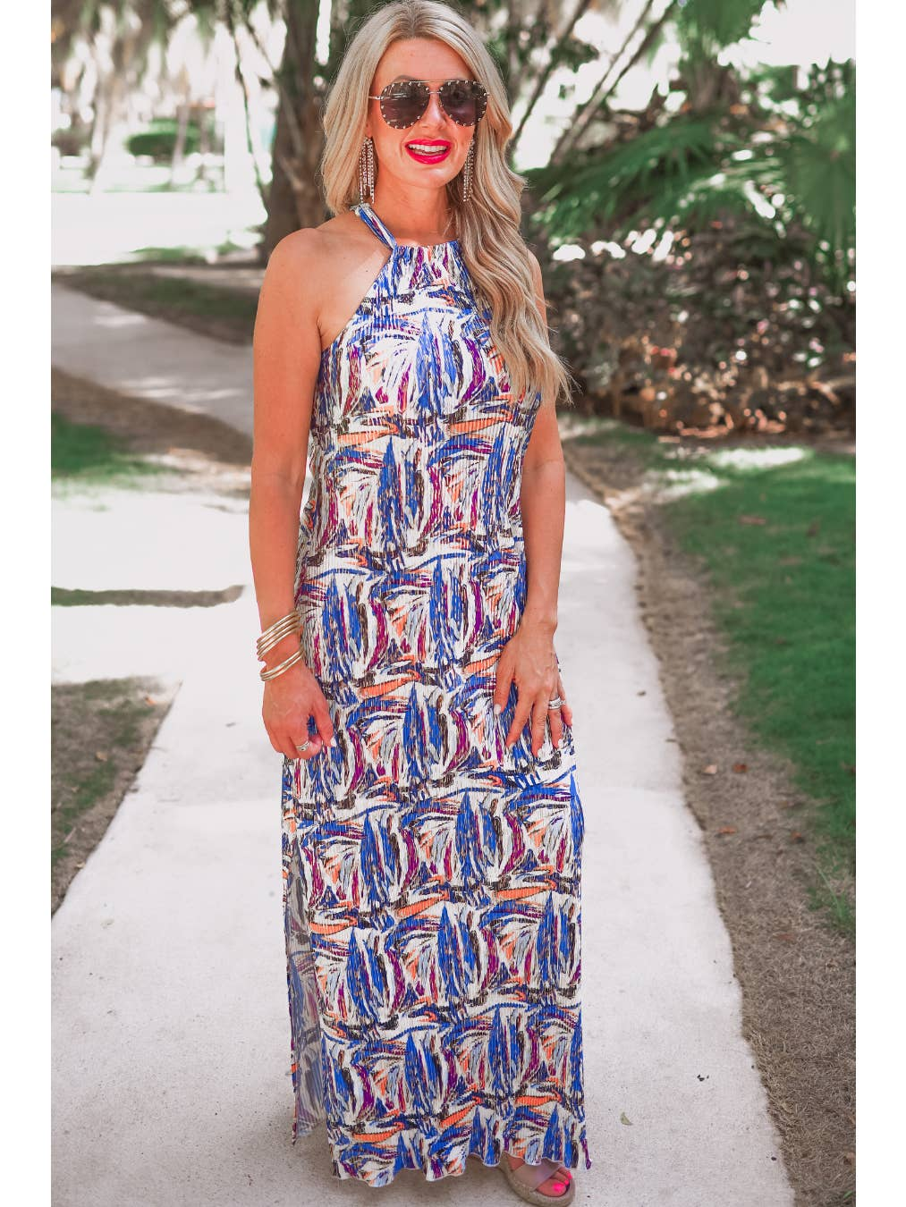 Millionaire Metallic Pleated Dress