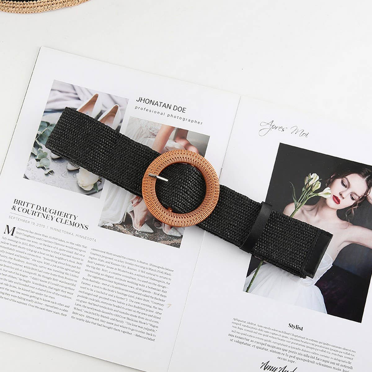 Round Buckle Stretch Belt
