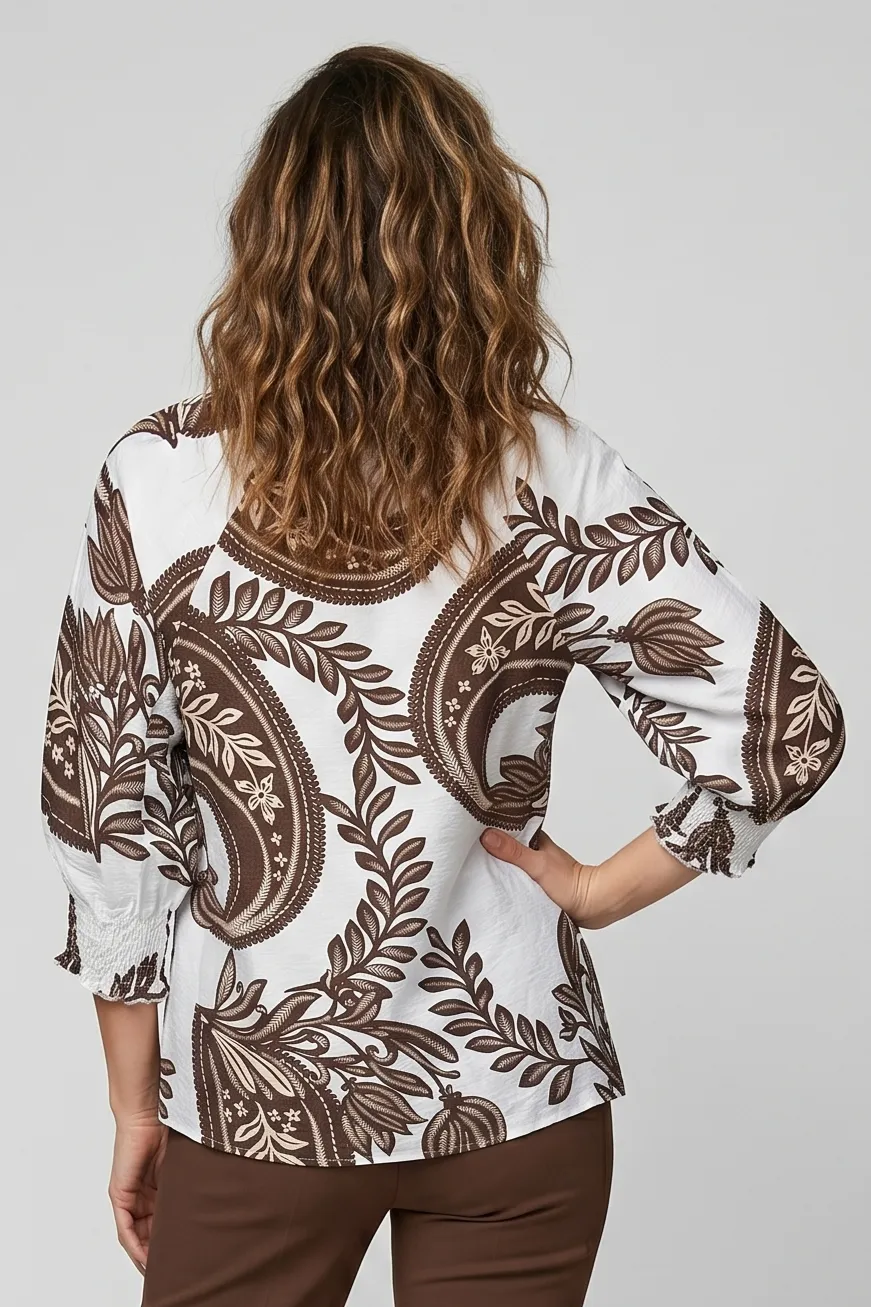 Cream & Espresso Blouse