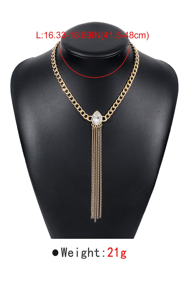 Chain Pendant Tassel Necklace