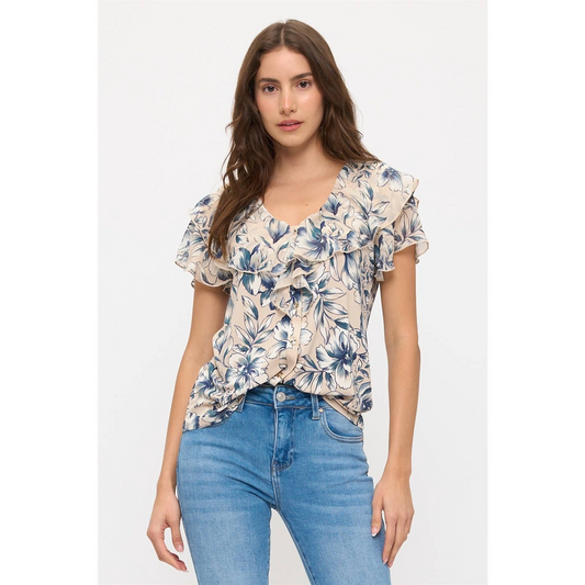 Blue Cascade Blouse
