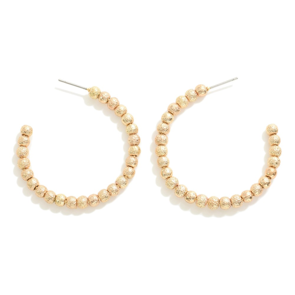 Dimpled Metal Beaded Hoops
