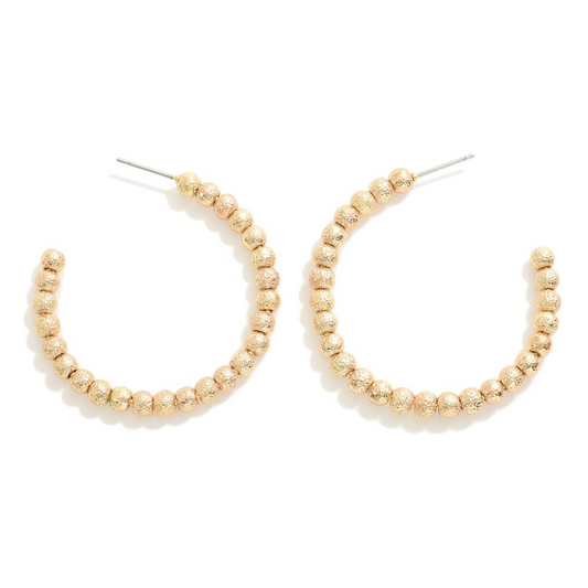 Dimpled Metal Beaded Hoops