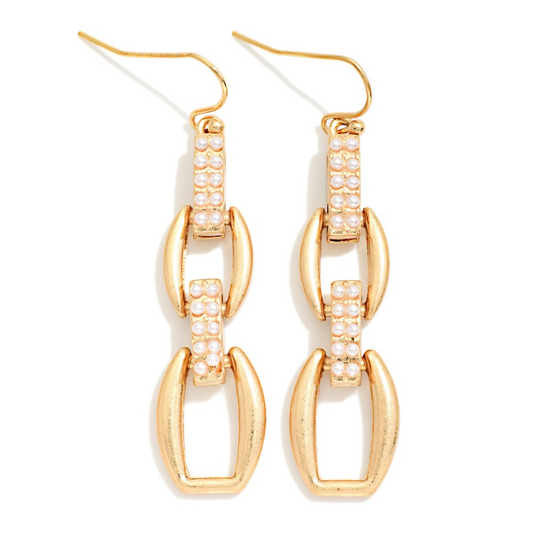 Pearl Chain Link Earrings